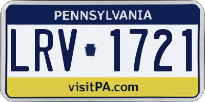 PA license plate LRV1721