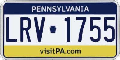 PA license plate LRV1755