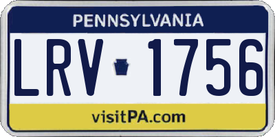 PA license plate LRV1756