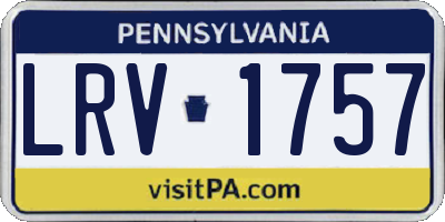 PA license plate LRV1757