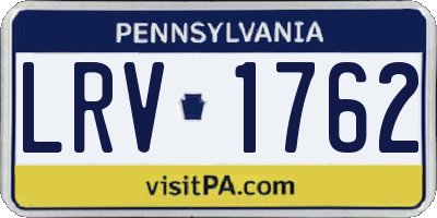 PA license plate LRV1762