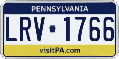 PA license plate LRV1766