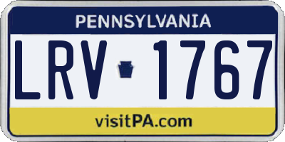 PA license plate LRV1767