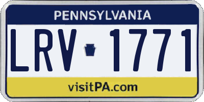 PA license plate LRV1771