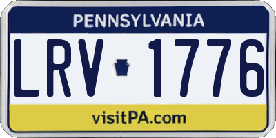 PA license plate LRV1776