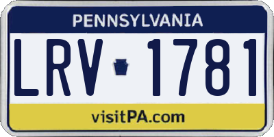 PA license plate LRV1781