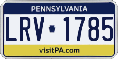 PA license plate LRV1785