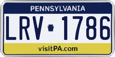 PA license plate LRV1786