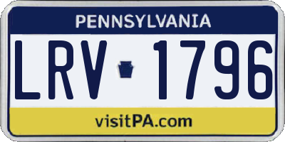 PA license plate LRV1796