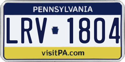 PA license plate LRV1804