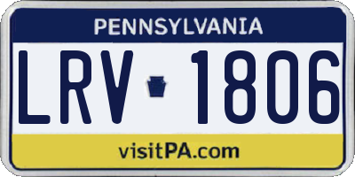 PA license plate LRV1806