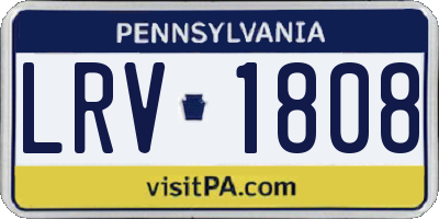 PA license plate LRV1808