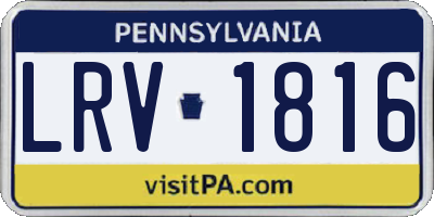 PA license plate LRV1816