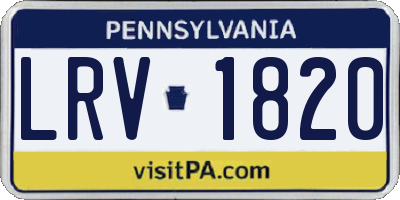 PA license plate LRV1820