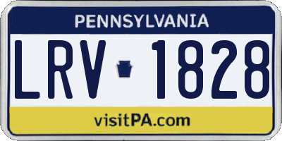 PA license plate LRV1828