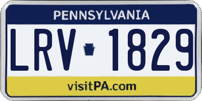 PA license plate LRV1829