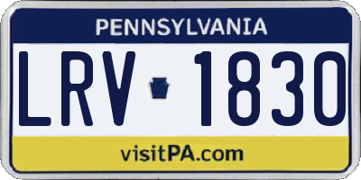 PA license plate LRV1830