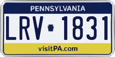 PA license plate LRV1831