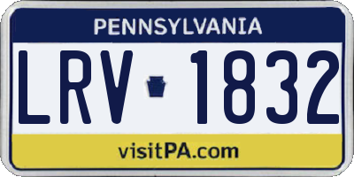 PA license plate LRV1832