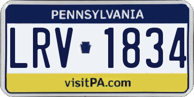 PA license plate LRV1834