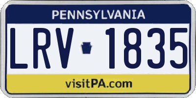 PA license plate LRV1835