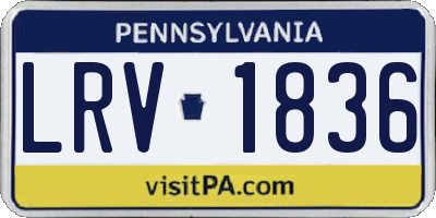 PA license plate LRV1836