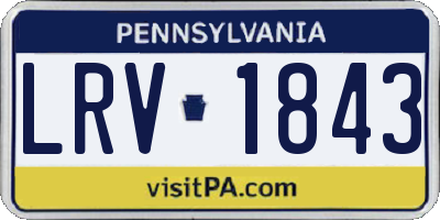PA license plate LRV1843