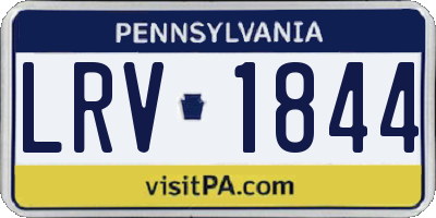 PA license plate LRV1844
