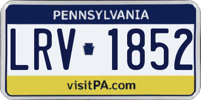 PA license plate LRV1852