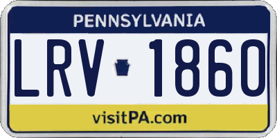 PA license plate LRV1860