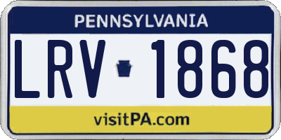 PA license plate LRV1868