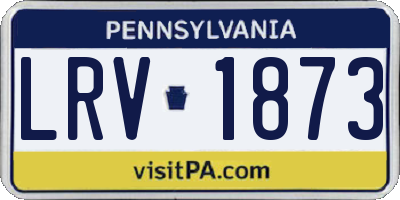 PA license plate LRV1873