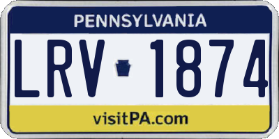 PA license plate LRV1874