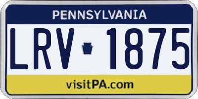 PA license plate LRV1875