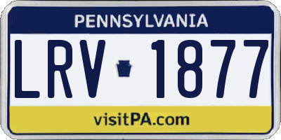 PA license plate LRV1877