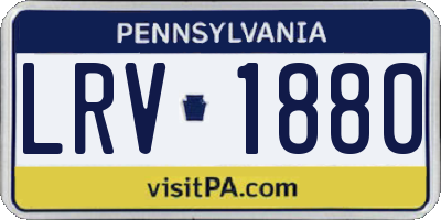 PA license plate LRV1880