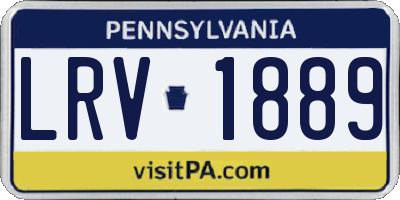 PA license plate LRV1889