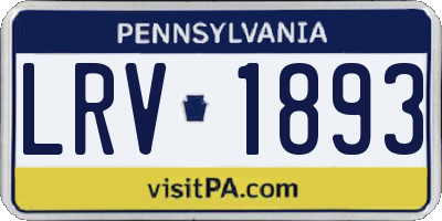 PA license plate LRV1893