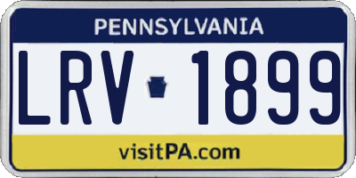 PA license plate LRV1899