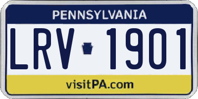 PA license plate LRV1901
