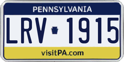 PA license plate LRV1915