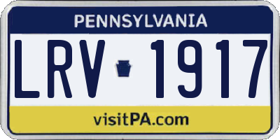 PA license plate LRV1917