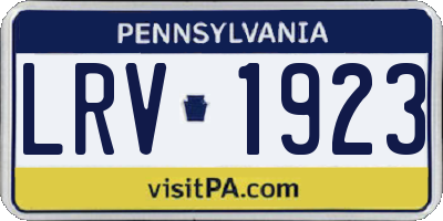 PA license plate LRV1923