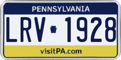 PA license plate LRV1928