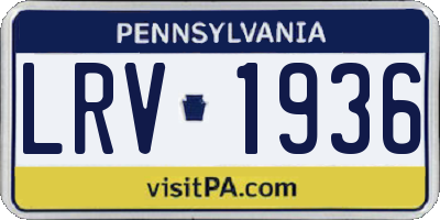 PA license plate LRV1936