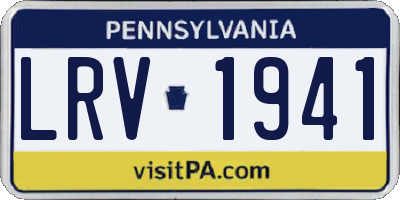 PA license plate LRV1941
