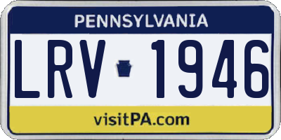PA license plate LRV1946