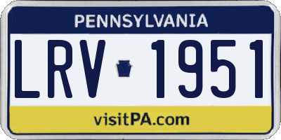 PA license plate LRV1951