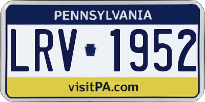 PA license plate LRV1952