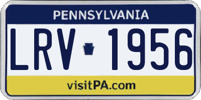 PA license plate LRV1956
